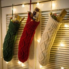 3 Pairs Christmas Stockings Soft Large Family Christmas Stocking Party Decor