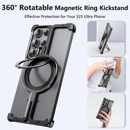 Magnetische Metall Rahmenlos Bumper Ständer Hülle für Samsung S25 S23 S24 Ultra S24+ - Bild 6 von 25