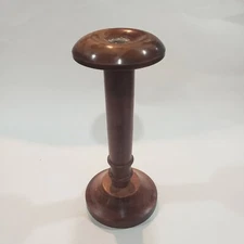 Rustic Distressed Wooden Pillar Candlestick  Country Farmhouse Decor 9 1/2" Tall