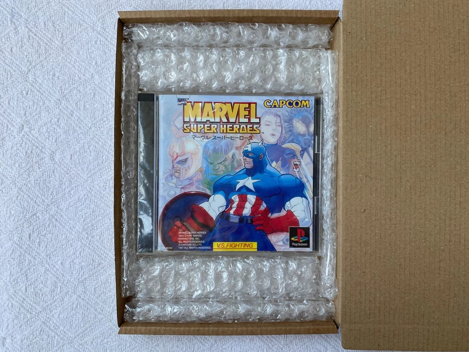 Marvel Super Heroes PS1 - NTSC-J Japan with Obi Reg - VGC CIB - Tracked - Image 2 of 4