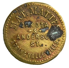 Spring Valley ILLS Mat Mattes 5¢ Token (01778)