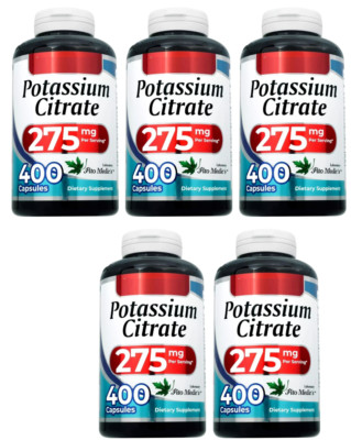 Potassium Citrate 275mg 5X400 Caps GMP Good Manufacturing Process