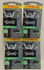 Image of wilkinson sword xtreme 3 disposable razors black edition 6 pk x 2 = 12 razors