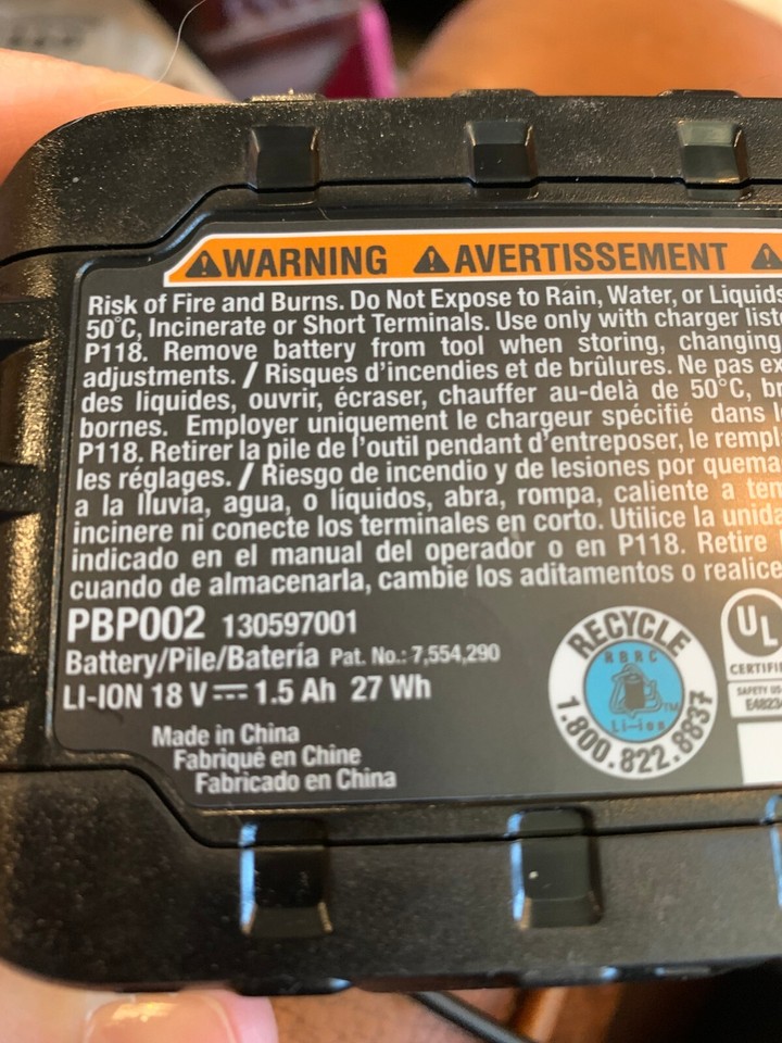RYOBI 18V BATTERY 1.5Ah & CHARGER (compact) P119 / PBP002, NEW! open ...
