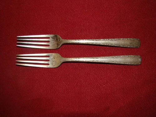 GORHAM STERLING SILVER CAMELLIA LOT OF 2 FORKS  NO MONOGRAM