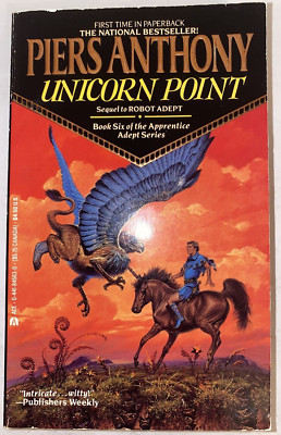 VINTAGE 1990 Unicorn Point by Piers Anthony PB Ace Fantasy Darrell Sweet Cover