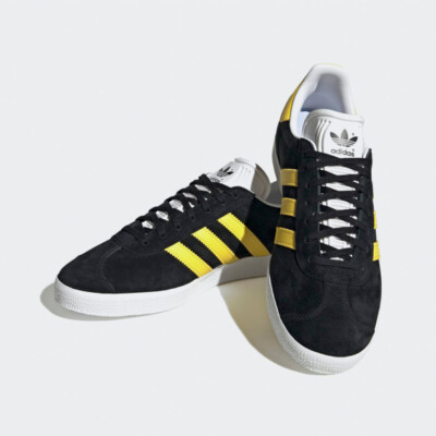 靴 adidas gazelle 27.0 Adidas Gazelle - Black Yellow / IG0669 / Mens Shoes Sneakers