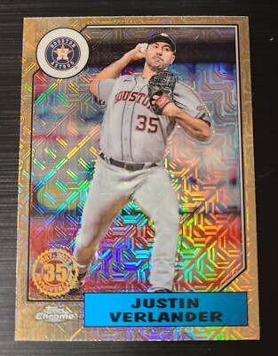 2022 Topps Update Series 1987 Chrome Silver Pack Mojo Justin Verlander #T87C-23
