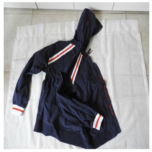 Jacket for men with hood on zipper, cotton, size M, navy color, NEW - Picture 4 of 6
