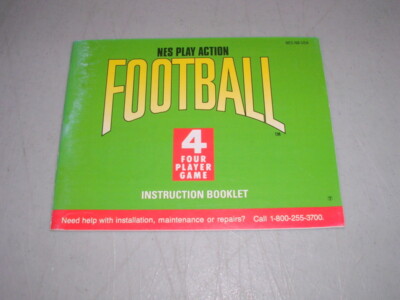 NES PLAY ACTION FOOTBALL (Nintendo NES) Original Instruction Manual