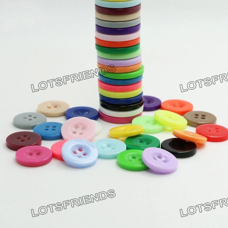 100pcs 4-Holes Resin sewing Buttons wide edge diy 9 10 11 12 15 18 20 23 25mm - Image 4 of 4