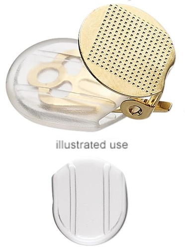 Almohadilla cómoda, clip deslizante, plástico suave transparente 13,5x12 mm para pendientes con clip - Imagen 2 de 7