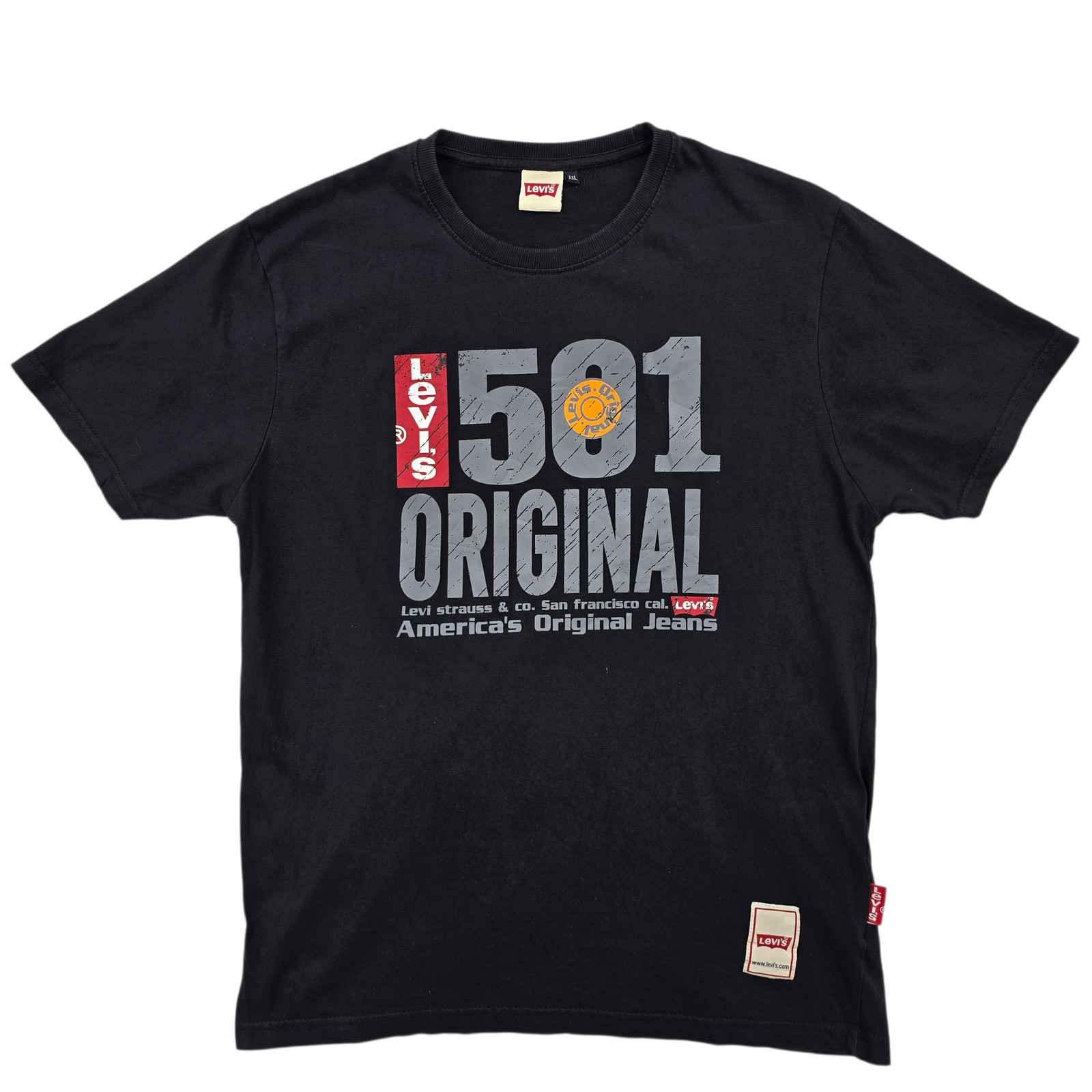 Levi's Men's XXL Cotton Vintage Graphic 501 Original T-Shirt in Black