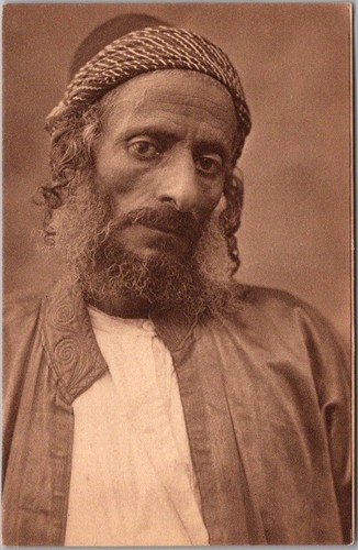 JUDAICA Jewish History Postcard "Yemenite Jew Chief in Jerusalem" Palestine 1921