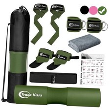 Barbell Pad Set: Hip Thrusts Pad for Squats Weight Lifting Gym Equipment Green