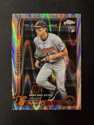 2025 Topps Chrome Update Series Rookie Debut Coby Mayo #USC94 RayWave (RC)