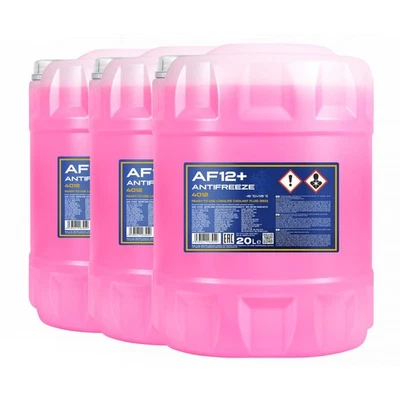 60 (3x20) Liter MANNOL Antifreeze AF12+ Frostschutz Fertiggemisch rot (-40°C) - Bild 1 von 4
