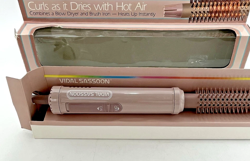 Antiga escova de modelagem profissional Vidal Sassoon ar quente 3/4” VS-171 cabelo retrô anos 90 - Imagem 3 de 4