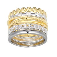 Cavill Damen Silberring 925 Sterlingsilber Zirkone 0,18Ct Rhodiniert