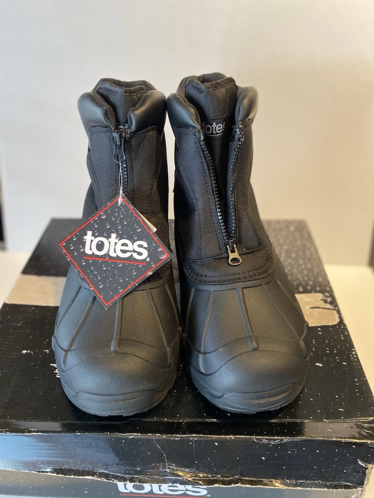 Totes Men's Cassel Waterproof Front Zip Winter Boots, Wide Width Size 10W