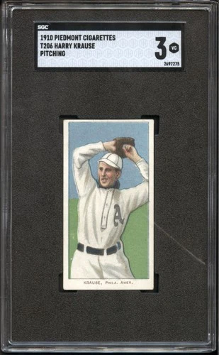 1909 T206 Harry Krause Pitching Piedmont 350 SGC 3