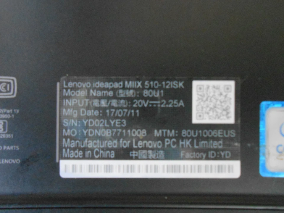 Lenovo Ideapad MIIX 510-12ISK i5-6200U 8GB RAM 2.30GHZ 256GB WIN 10 Foto 4 de 4