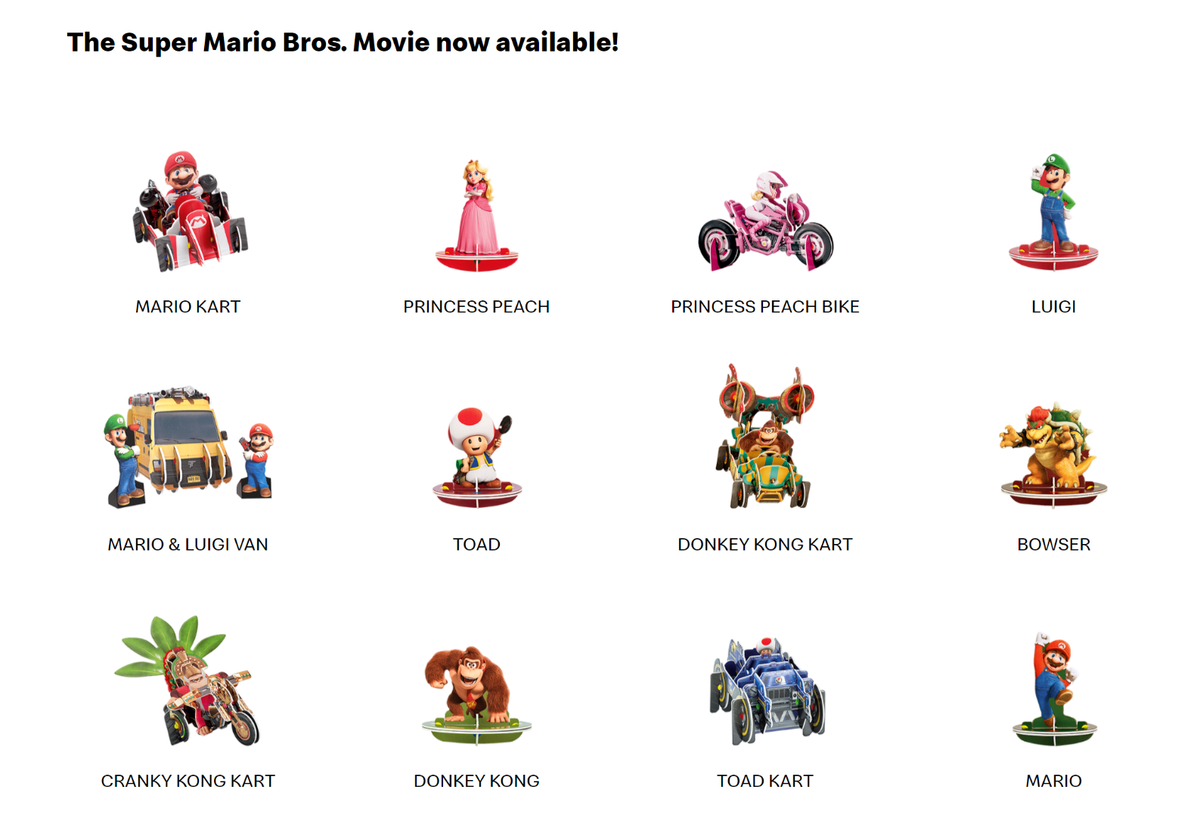McDonald's 2023 HAPPY MEAL TOYS The Super Mario Bros Movie 3D