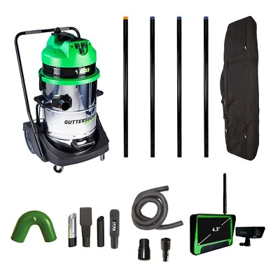 GUTTER SUCKER Guttersucker Pro Vacuum & Live Action Inspection Camera Packages.