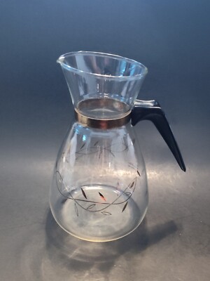 Tricolator Flameproof Tricolette Glass Coffee Carafe w/ Gold Vines - No Lid  MCM