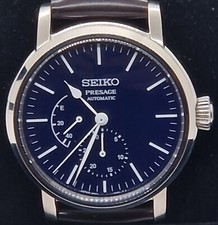 Seiko Presage Craftsmanship Enamel BlueDial BrownStrap Automatic Watch MSRP$1300