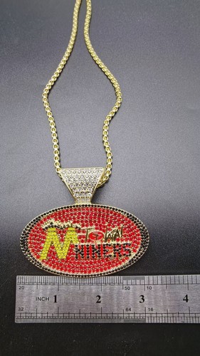 Necklace San Francisco SF 49ERS Niners Town V-Neck Bling Pendant With Gift Chain - Picture 5 of 5