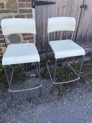 Kitchen bar stools (pair) Conran shop white and metal UK