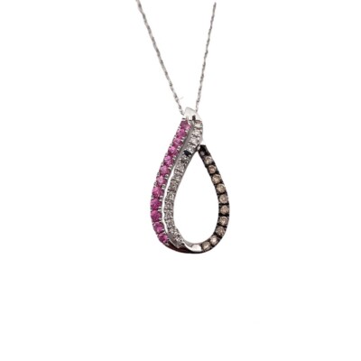 Bezauberndes 14K Weißgold Diamant Collier