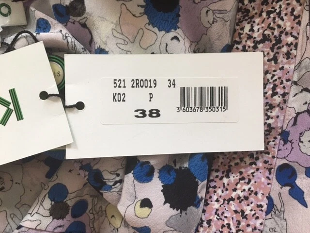 Abito nuovo con etichette Kenzo Paris 100% seta slip schienale aperto taglia 38