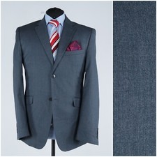 Mens Grey Blazer 42R UK Size FABIO & LIVI Super 100s Wool Sport Coat Jacket