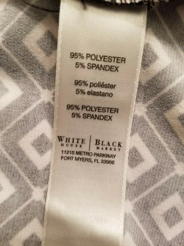 White House Black Market Womens Shirt Dress Size L Large Black White - Image 3 of 4
