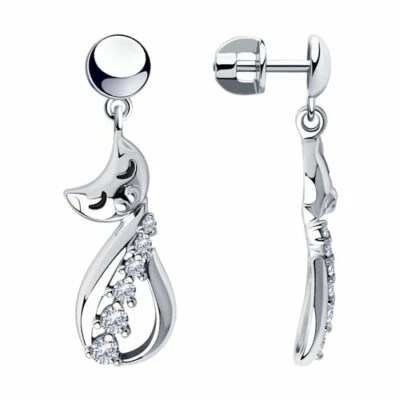 Ohrstecker Ohrhänger Silber 925 mit Zirkonia Steinen, Damenschmuck  - Bild 1 von 2