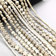 Various Size White Turquoise Tube Heart Pumpkin Beads for Jewelry Making DIY