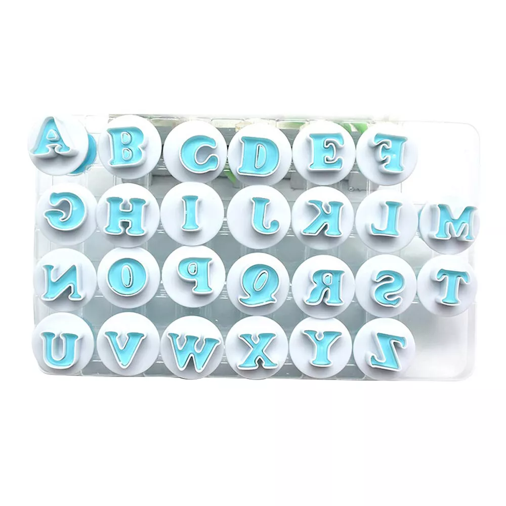 Alphabet Letter Mold Set Fondant Sugarcraft Cake Decorating Plunger Cutters  Tool