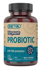 DEVA Vegan Probiotic with FOS Prebiotics Supplement 2Billion CFU Nonanimal 90Cap