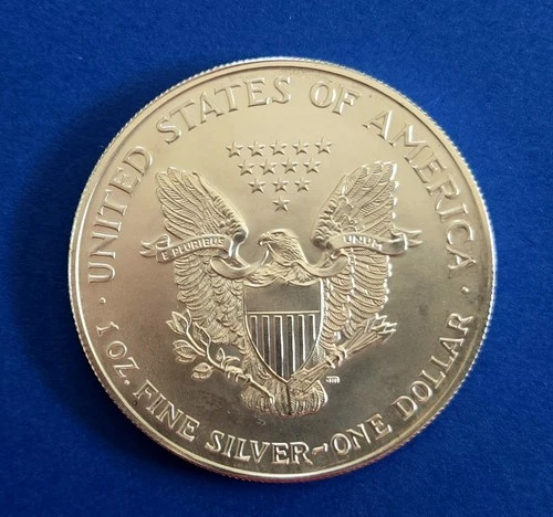 1 oz  1998 AMERICAN EAGLE .999 FINE SILVER LIBERTY COIN, "Toned" Uncirculated