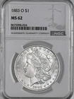 1883-O  $1  MORGAN SILVER DOLLAR  "NEW ORLEANS"  NGC MS62  #8675096-024