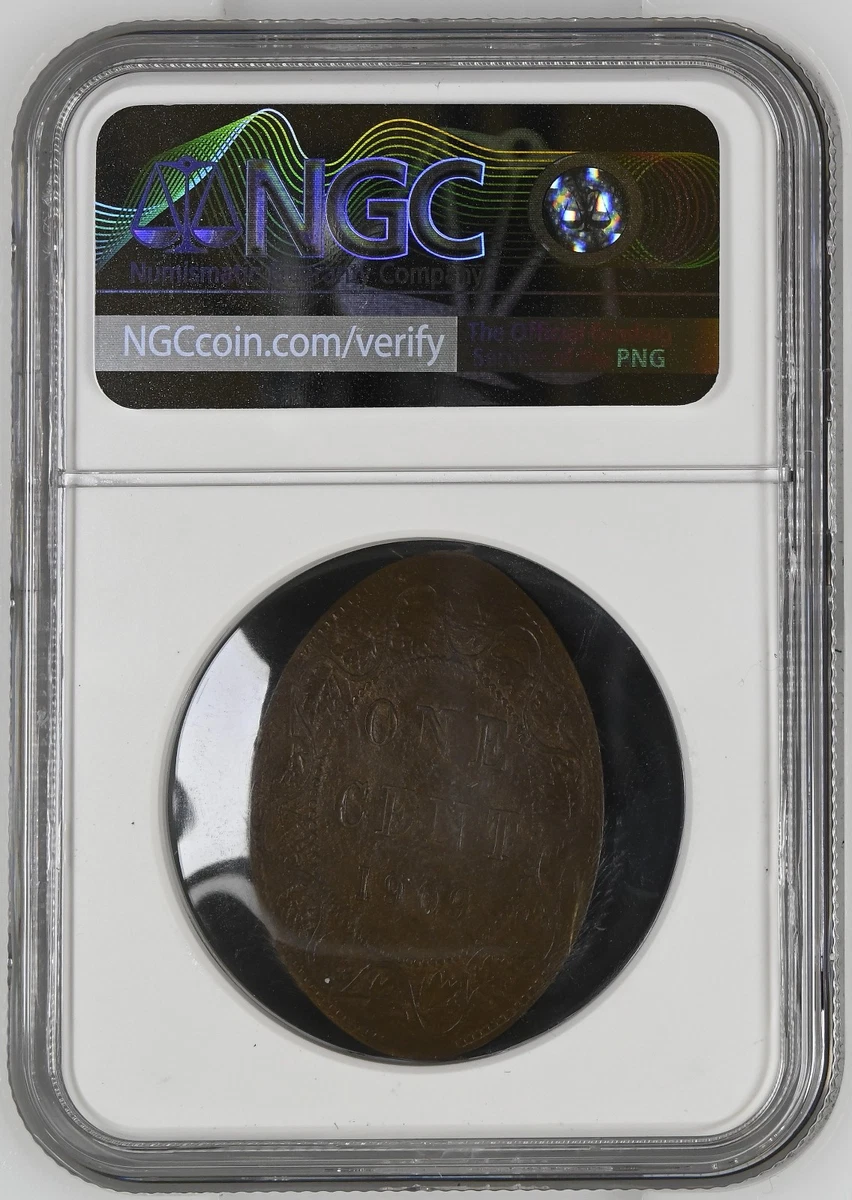 1909 Canada TERCENTENARY CELEBRATION Elongated Large Cent M&D-4 NGC MS66 POP 1/0