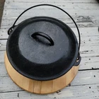 Vintage Wagner Ware Griswold #10  Dutch Oven Camp Style Cast Iron w/ Lid, Bail