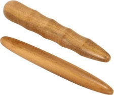 2pcs Stick Wooden Body Massager Handheld Massage Sticks Pressure Light Brown 