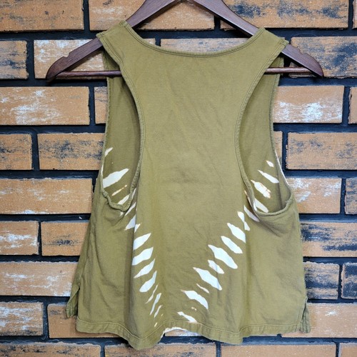 Camiseta sin mangas We The Free People oliva tie-dye blanqueador 100 % algodón talla S/P - Imagen 3 de 9