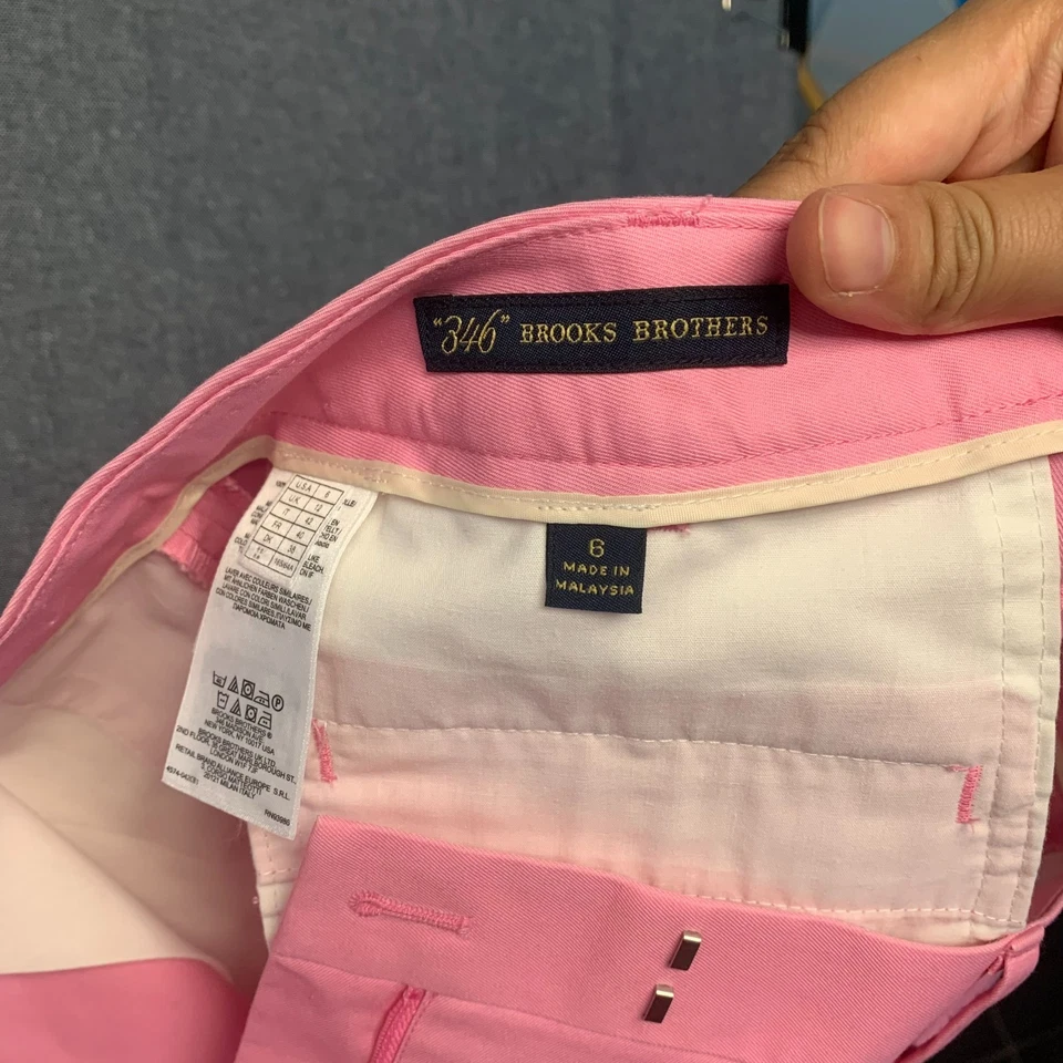 Pantalones Cortos Brooks Brothers 346 Mujer Talla 6 Rosa Frente Plano Bermuda Chino Verano Foto 3 de 4