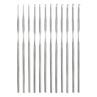 12 Pcs Stainless Steel Crochet Hook Set Ergonomic Knitting Hook