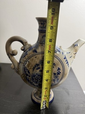 Herman Jansen Antique Schoonhoven DELFT Blue Decanter Holland 9 1
