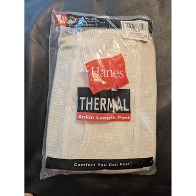 2003 Hanes Pantalón Térmico Largo John Interior Hombre Grande Blanco NEW - Imagen 1 de 4